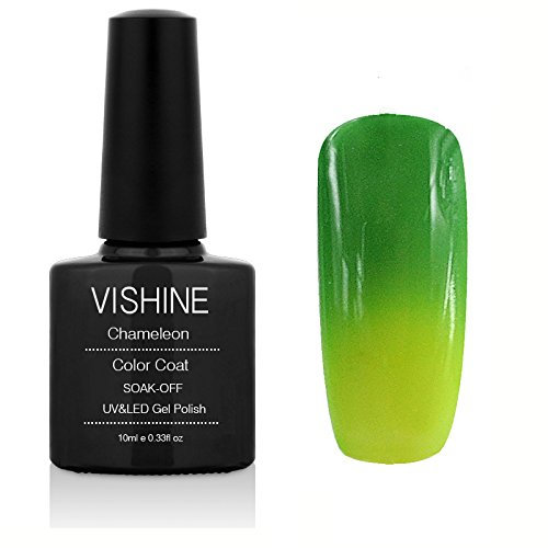 Vishine Thermal Temperature Colour Changing Soak Off UV LED Gel Nail Polish Classic Green - Bright Lime Green (5706)