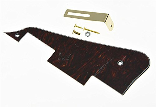 KAISH Gitarren-Pickguard für Epiphone Les Paul mit goldfarbener Halterung, Rot/Schwarz