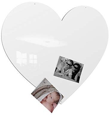 Colours-Manufaktur Magnetwand Hochglanz pulverbeschichtet *Made IN Germany* viele Verschiedene Motive, Größen und Farben (Herz (68 x 58 cm), RAL 9003 signalweiß [wie weiß])