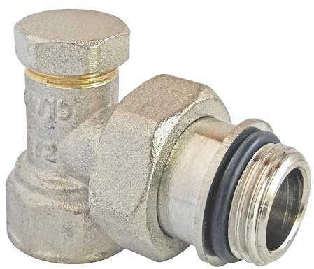 SOMATHERM FOR YOU, Coude de réglage nickelé à visser femelle 3/8 auto-étanche pour radiateurs, équilibrage du débit, installation facile, compatible avec tous les radiateurs 3/8