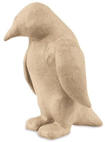 Decopatch SA116O Träger S aus Pappmaché, Pinguin, 14 x 14 x 20 cm, zum Verzieren, Kartonbraun