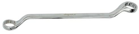 Dapetz® 18mm - 19mm Deep Offset Bi-Hex Swan Neck Ring Spanner Chrome Vanadium Steel Wrench Thin Profile Narrow Spaces