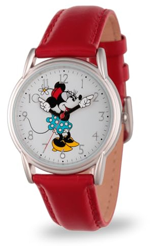Disney Damen analog Quarz Uhr mit Kunstleder Armband W002768