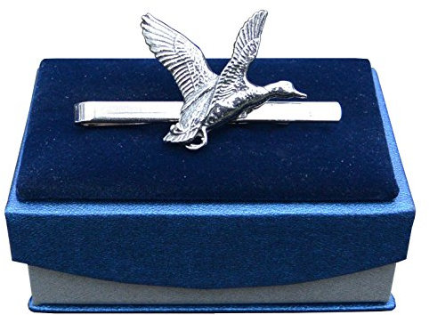 Pince à Cravate Canard Colvert, Faite Main en Etain Fin - Fabrication Française