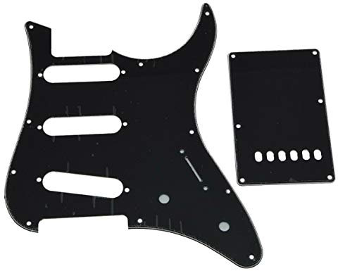 KAISH Guitar SSS Pickguard and Tremolo Trem Cover Back Plate fits Yamaha Pacicica Guitar Black 3-lagig