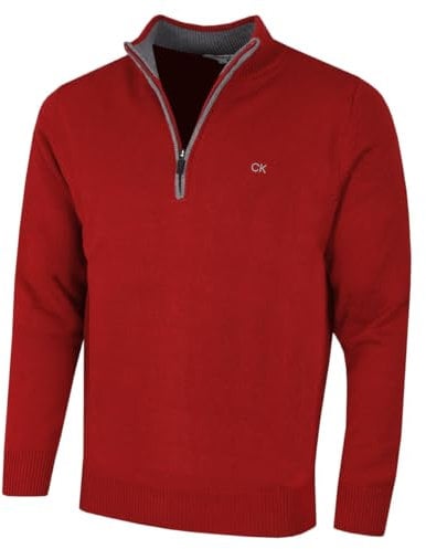 Calvin Klein Golf Herren Baumwollpullover - Burgundy - XL