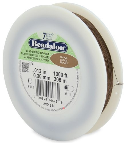 Beadalon 7-Strand Bead Stringing Wire, 0.012-Inch, Bronze, 1000-Feet