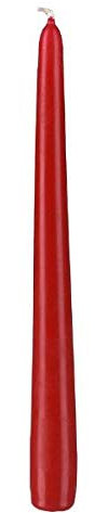 12 Leuchterkerzen Rot 25 cm x 2,5 cm, Kerzen in konischer Form, deutsche Markenkerzen in RAL Kerzen Qualität