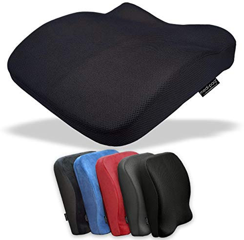Medipaq Memory Foam Seat Cushion - 1x Memory Foam Cushion to Improve Posture - Seat Cushion for Office Chair - Car Seat Cushions - Wheel Chair Cushions - Breathable 3D Mesh Black