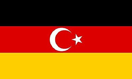 U24 Aufkleber Deutsch-Türken Flagge Fahne 8 x 5 cm Autoaufkleber Sticker