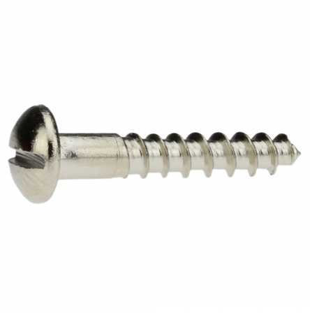 Reidl Holzschraube halbrund 2,5 x 12 mm DIN 96 Messing galv. vernickelt 100 Stück
