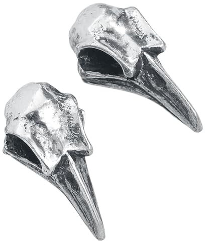 Alchemy Gothic Rabenschädel Frauen Ohrstecker-Set silberfarben Hartzinn Gothic