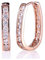 GULICX Rose Gold Electroplated White Zircon Channel Setting Lady Women's 26MM Long Hoop Earring