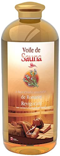 Camylle - Voile de Sauna Romarin - Fragrances à base d’Huiles Essentielles 100% Pures et Naturelles pour Sauna - Revigorant aux arômes chauds et enflammés - 1000ml