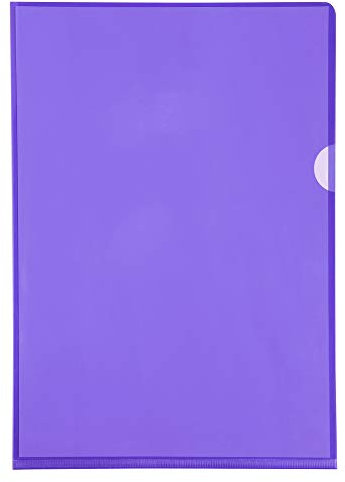 Exacompta 660505E 10er Pack PVC-Kunststoff Aktenhüllen. Für DIN A4 transparent glasklar violett oben und seitlich offen Plastikhülle Klarsichthülle für Büro und die mobile Organisation