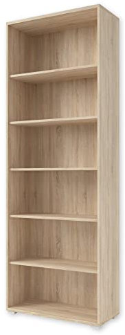 OFFICE LINE Aktenregal in Eiche Sonoma Optik - Standregal mit 6 offenen Fächern - Modernes Büromöbel Komplettset - 79 x 220 x 35 cm (B/H/T)
