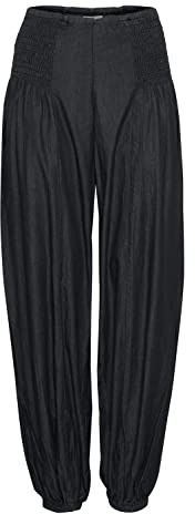 Pulz Jeans PZJILL Damen Haremshose Pumphose Pluderhose aus leichtem Denim 100% Baumwolle Relaxed Fit, Größe:XS, Farbe:Black Denim (5001816)