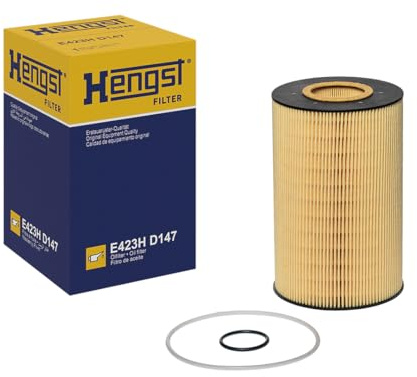 HENGST - Ölfilter E423H D147 - Öl-Filtereinsatz für KFZ | Hochwertiger Motorölfilter für KFZ mit Otto- oder Dieselmotor - Robuster Ölfilter mit hoher Schmutzaufnahmefähigkeit