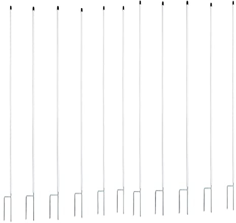 Göbel Weidezaunpfahl Kunststoffpfahl rund 138cm x 19mm Plus Doppelspitze Nagel 10 St.