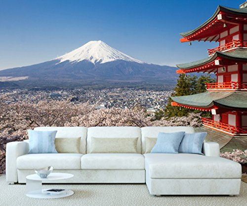 StickersWall Giant Japan Mount Fuji Wall Mural Photo Wallpaper Picture Self Adhesive 1058 (342cm(W) x 242cm(H))