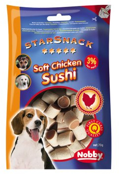 Nobby STARSNACK Soft Chicken Sushi 70 g, 4er Pack (4 x 70 g)