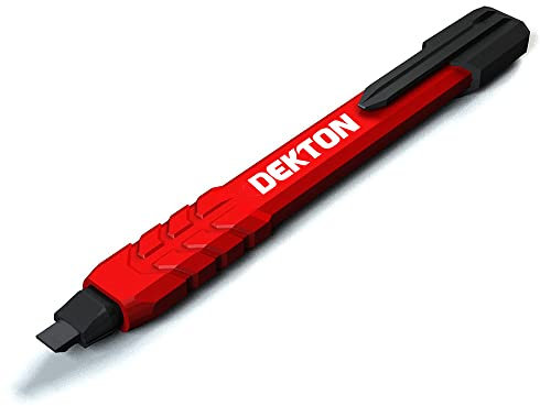 DEKTON Crayon de charpentier rechargeable - Poignée antidérapante ABS - Travail de plomb sur bois, métal, béton céramique - Plus long qu'un crayon de charpentier traditionnel - Pas besoin d'aiguiser