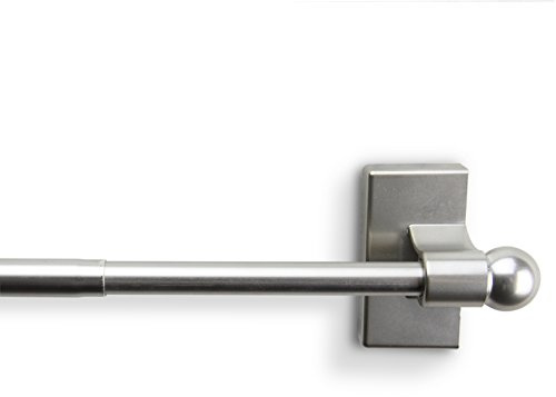 Rod Desyne MAG-15 Magnetic Curtain Rod, 17-30 inch, Satin Nickel
