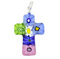 Collier avec pendentif croix Millefiori en verre de Murano de Venise pour femme. Croix en verre multicolore de 2,5 cm avec bélière plaquée argent – ​​Bijoux en verre de Murano faits à la main en Itali