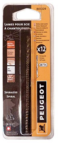 Peugeot 803229 Juego de 12 hojas redondas sierras de calar (para serrar (rápido Largo 127 mm Diámetro 1,2 mm N ° 7