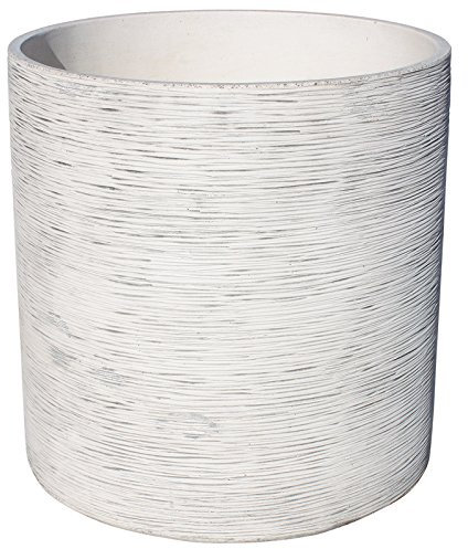 AnaParra Jardinera Redonda Moderna en hormigón aligerado para Exterior Báltico 45X47cm. Natural Gris