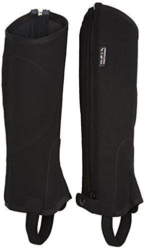 HKM Polainas para hípica imitación de Nobuck con Insertos elásticos para niños y Adultos, Hombre, 557928, Negro, 4