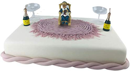 Cake Company Tortendekoration Oma Sarah mit Sektfalsche | Tortendeko Geburtstag | Motivtorte Oma