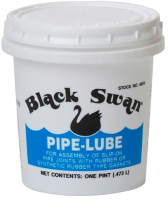 Black Swan Pipe-Lube Pipe Joint Lubricant – 16 oz (1 Pint) – for Slip-On & O-Ring Pipe Joints – Non-Toxic Water-Soluble Lubricant – NSF Certified for Potable Water, DWV & Sewer Systems