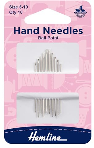 Ballpoint Hand Sewing Needles Assorted Sizes 5-10