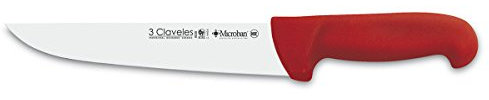 3 Claveles Cuchillo Carnicero Proflex, Acero Inoxidable, Rojo, 24 cm-9.5