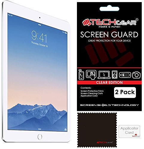 TECHGEAR [Lot de 2] films protecteurs d'écran pour iPad Pro 12,9 (2017/2015) – Protection d'écran transparente avec chiffon et carte d'application compatible avec Apple iPad Pro 12,9 2017/2015