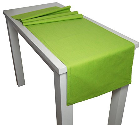 beties Farbenspiel Tischläufer ca. 40x150 cm - in interessanter Größen- und Farbauswahl - 100% Baumwolle für eine fröhlich Stimmung in Unifarben (Apfelgrün)