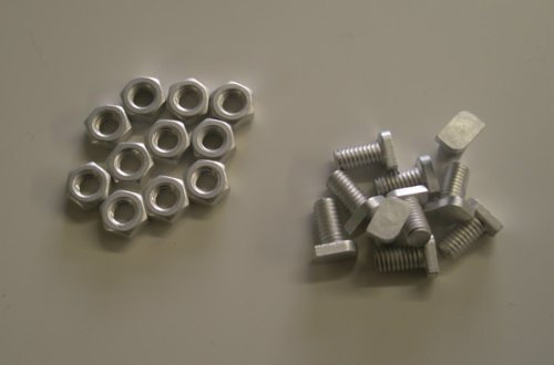 50 Cropped Head Aluminium Bolts with Nuts for Greenhouses