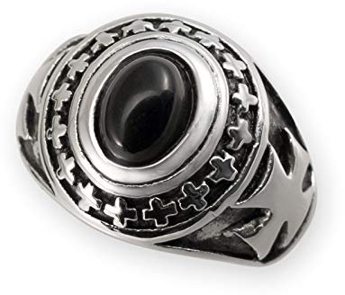 Fly Style 1 Stück Ringe aus Edelstahl - Totenkopf, Alien, Drache, Eisernes Kreuz, Ring Grösse:18.1 mm, Modelle:Templerring des Tempelorden