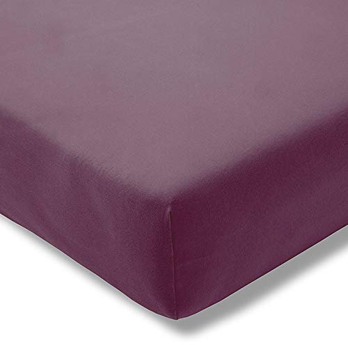 ESTELLA Spannbetttuch Feinjersey | aubergine