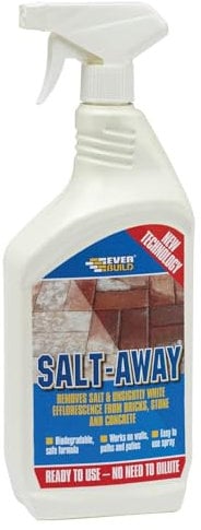 Everbuild Salt-Away Treatment – External Use – Biodegradable – Works On Bricks, Concrete And Stone – Ready To Use – 1 Litre