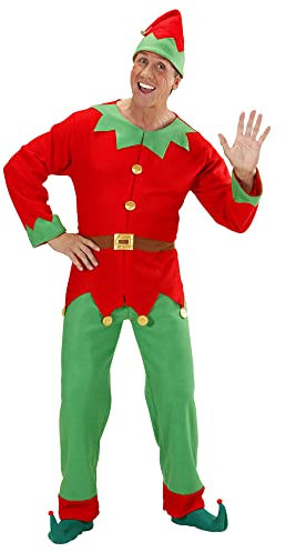 Mens Santas Little Helper Elf Man Costume Large UK 42/44 for Christmas Panto Nativity Fancy Dress