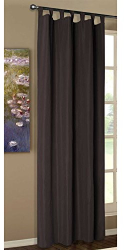 1er Set Vorhang Blickdicht Matte unifarbene Gardine mit Schlaufen. Aus edlem Microsatin Micofaser-Gewebe., 225x140, Braun, 20400