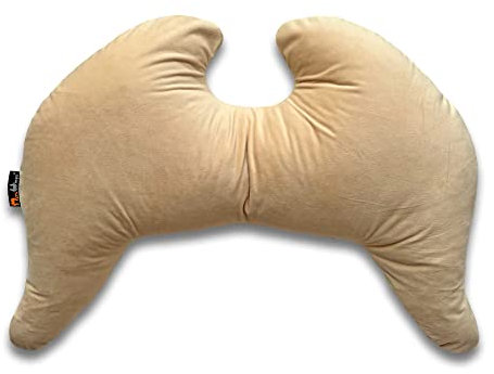 MeroWings Flügelkissen, Joy (M) Sand - Bezug und Füllung. Dekokissen vom Designer, Ergonomisches Kissen, Sofakissen, Lendenwirbelkissen, Lesekissen, Kuschelkissen