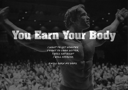 Motivationsposter Arnold Schwarzenegger 10, A3, mit Zitat Earn your body