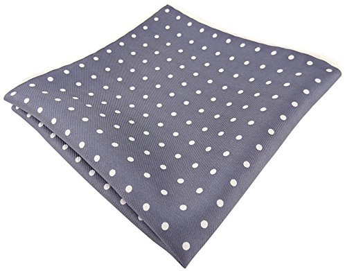 TigerTie Designer Seideneinstecktuch gepunktet - Ränder sind handrolliert und farbig abgesetzt - Pochette Kavalierstuch 100% Seide