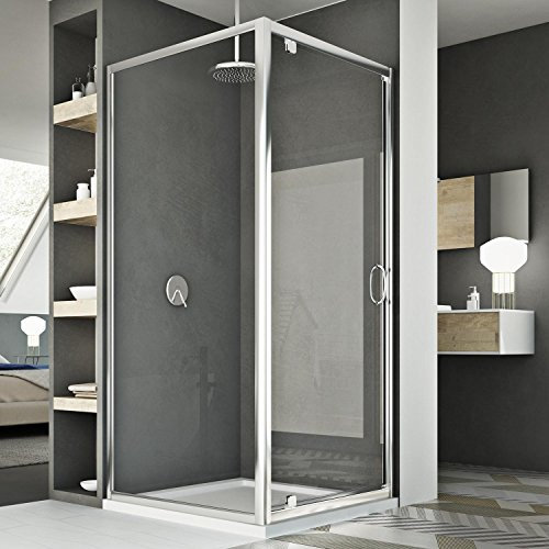 Idralite Cabine Douche 70x80 AP. 70 CM H185 Transparent modèle Sintesi Duo 1 Portillon