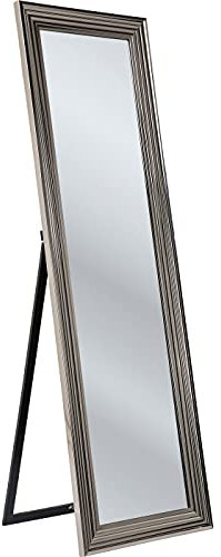Kare Standspiegel Frame Silber, stehend verwendbar, vertikal, Ganzkörperspiegel, Ankleidespiegel, Spiegel für Schlafzimmer oder Flur, 140x105x12cm