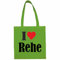 Reifen-Markt Tasche I Love Rehe Größe 38x42 Farbe Grün Druck Schwarz