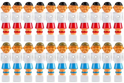 GAMES PLANET 22x Tischfußball Figuren für 5/8 Zoll BZW. 15,9 mm Stangen, für VOLLSTANGEN + HOHLSTANGEN, inkl. Schrauben- und Mutternsatz, Tischkicker Kicker